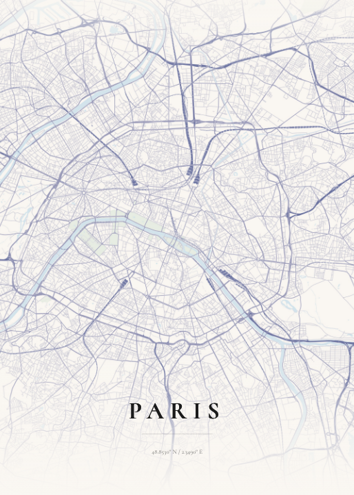 Custom map poster — Paris (pastel dream)
