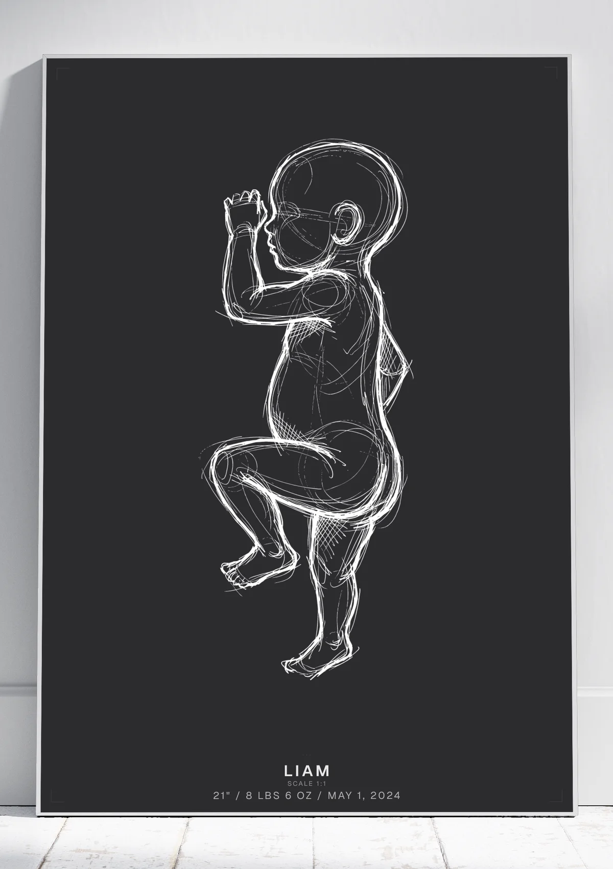 Charcoal & White poster